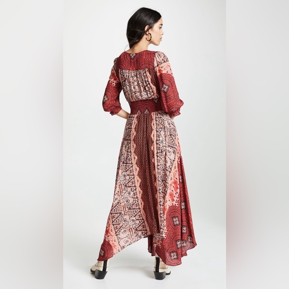 Free People Mexicali Rose Maxi Dress Indie Boho Cottage Festival Cowgirl Western - Picture 3 of 12